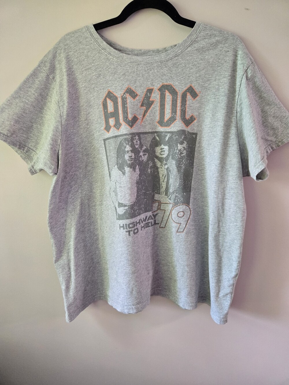 AC/DC Highway to Hell ‘79 Graphic Band Tee XXL Grey 100% Cotton